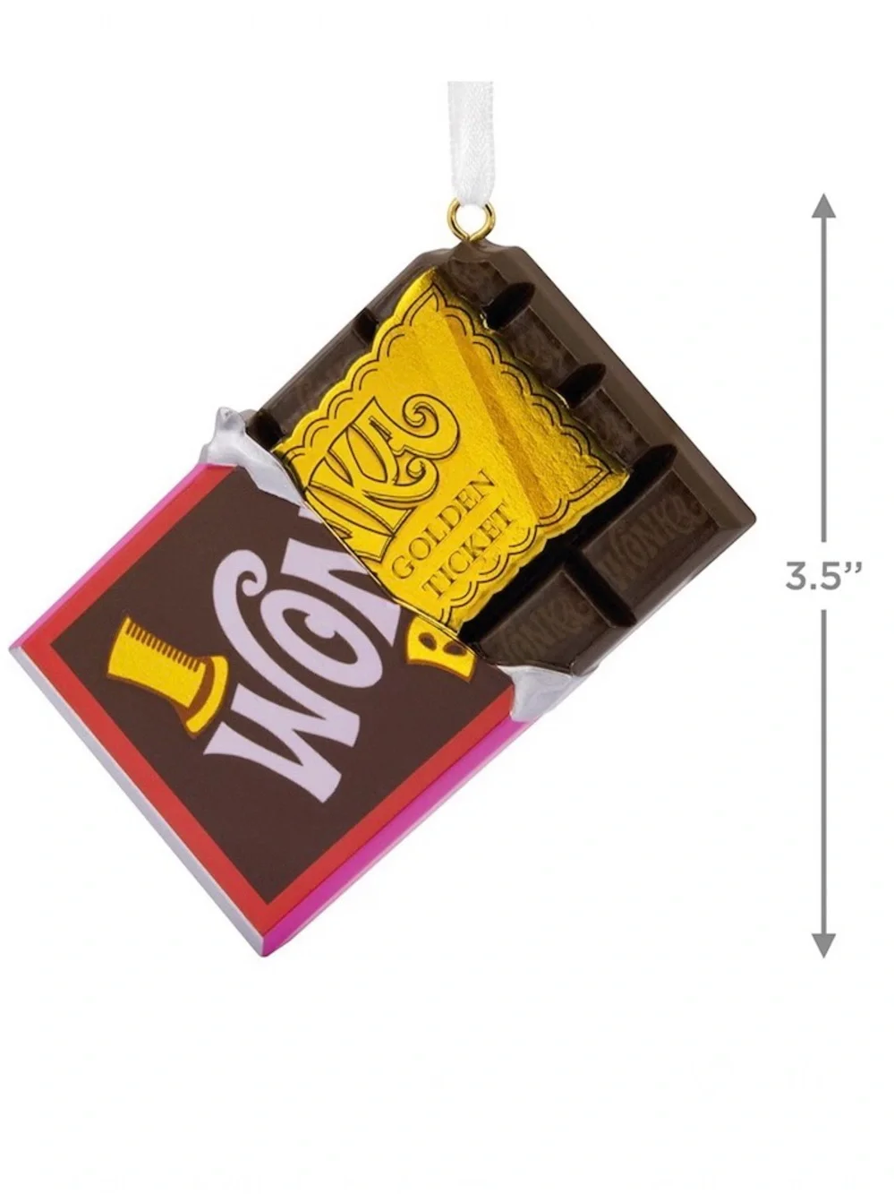 Hallmark Willy Wonka and The Chocolate Factory Wonka Bar Christmas Ornament